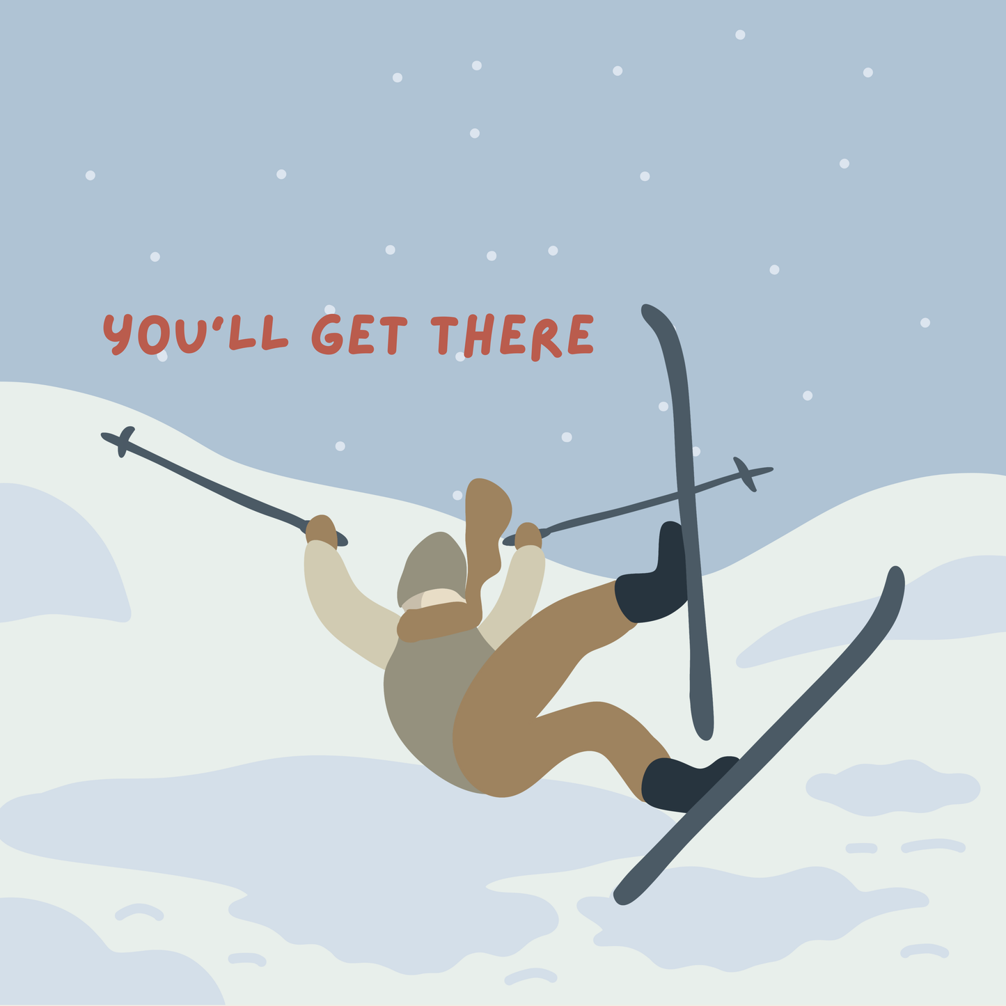 You'll Get There | Winter Skier Greeting Card
