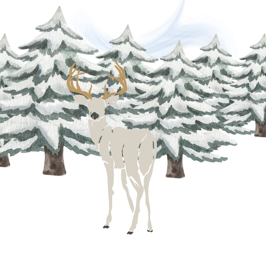 White Deer | Winter Greeting Card