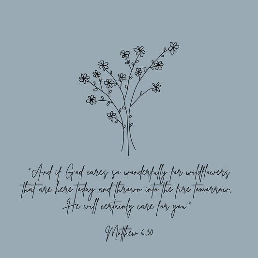 He Cares For the Wildflowers | Matthew 6:30 | Greeting Card